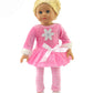 American Fashion World Pink Christmas Snowflake Pants Set for 18-Inch Dolls | Premium Quality & Trendy Design | Dolls Clothes for Popular Brands