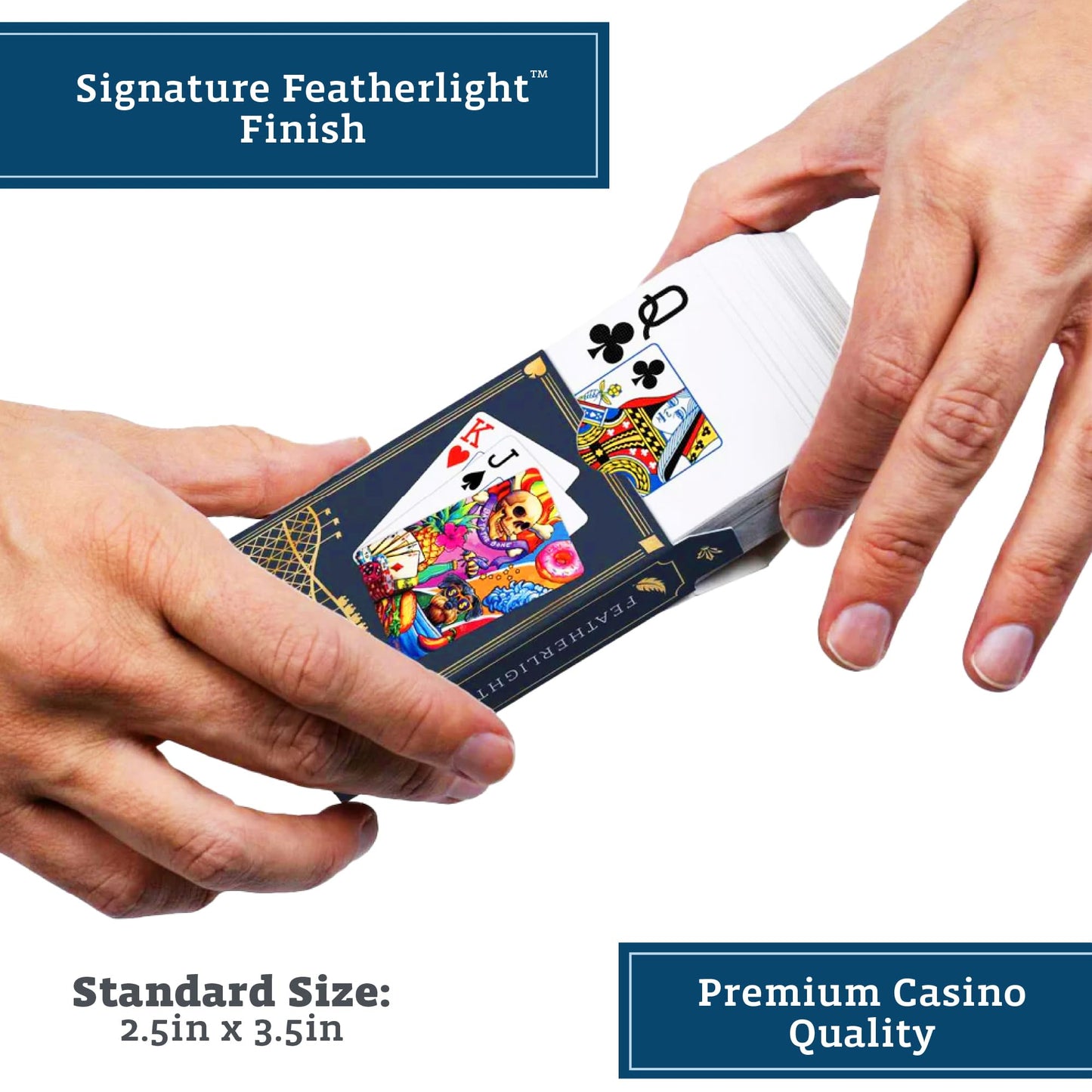 Boardwalk Puzzles Bad to The Bone, Featherlight Unique Playing Cards, Fun Themed Deck for Home and Travel