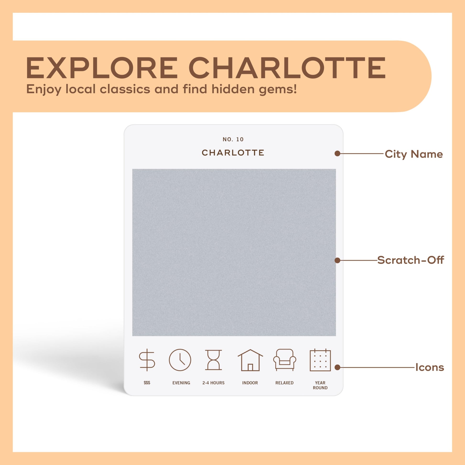 Charlotte Adventure Bucket List: 50 Scratch-Off Adventure Cards for Outdoor Activities, Tourist Attractions, and Road Trips - Perfect Travel Gift
