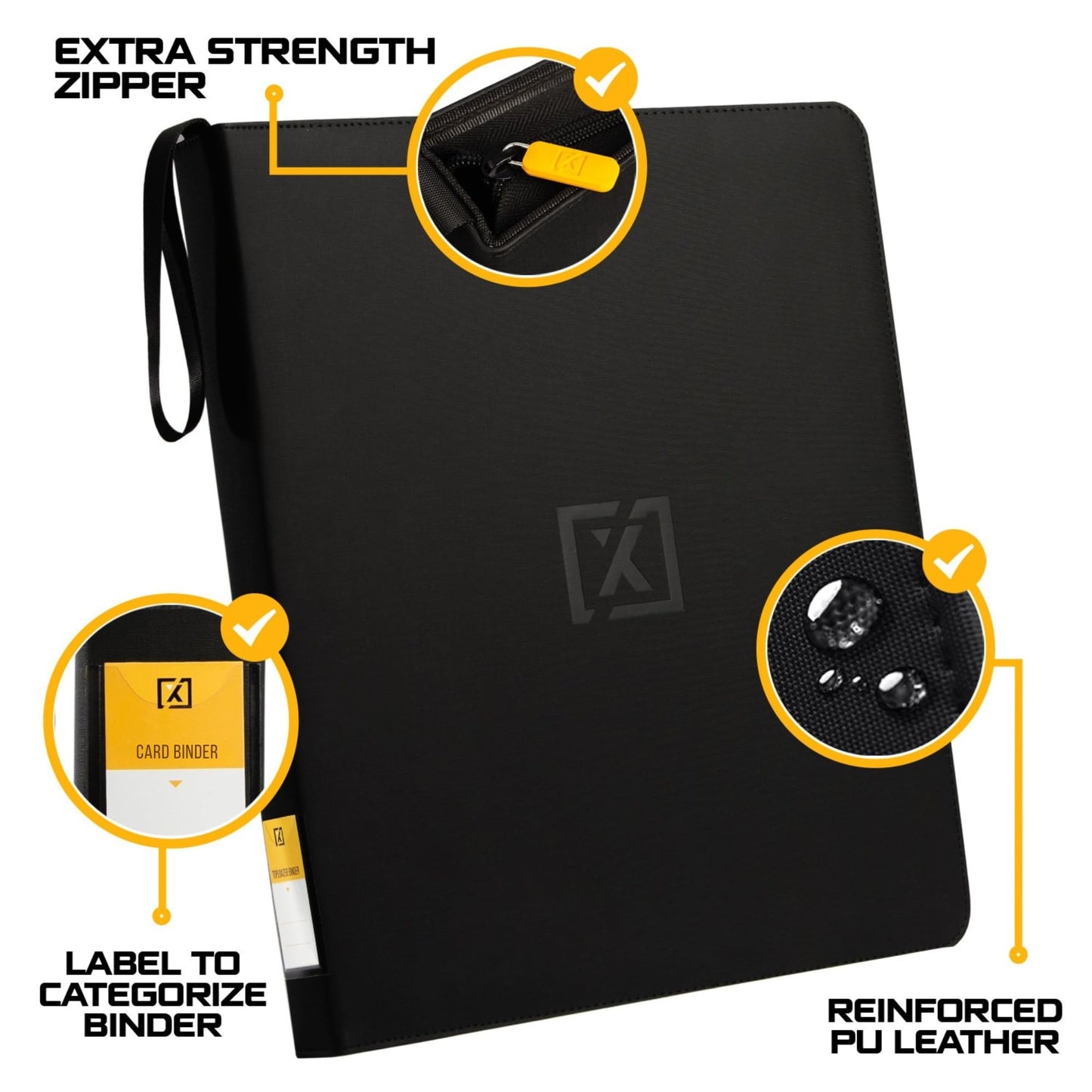 X PRO Top Load Card Binder - Compatible with Top-loading Card Cases - Fits 252 | 20 Premium Loaders Included | 9-Pocket Ringless Double-Sided Pages |