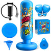 Inflatable Punching Bag for Kids 3-12, Boxing Equipment for Kids and Adults, Christmas, Birthday Gifts, Punching Bag Practice Karate, Taekwondo(Blue)