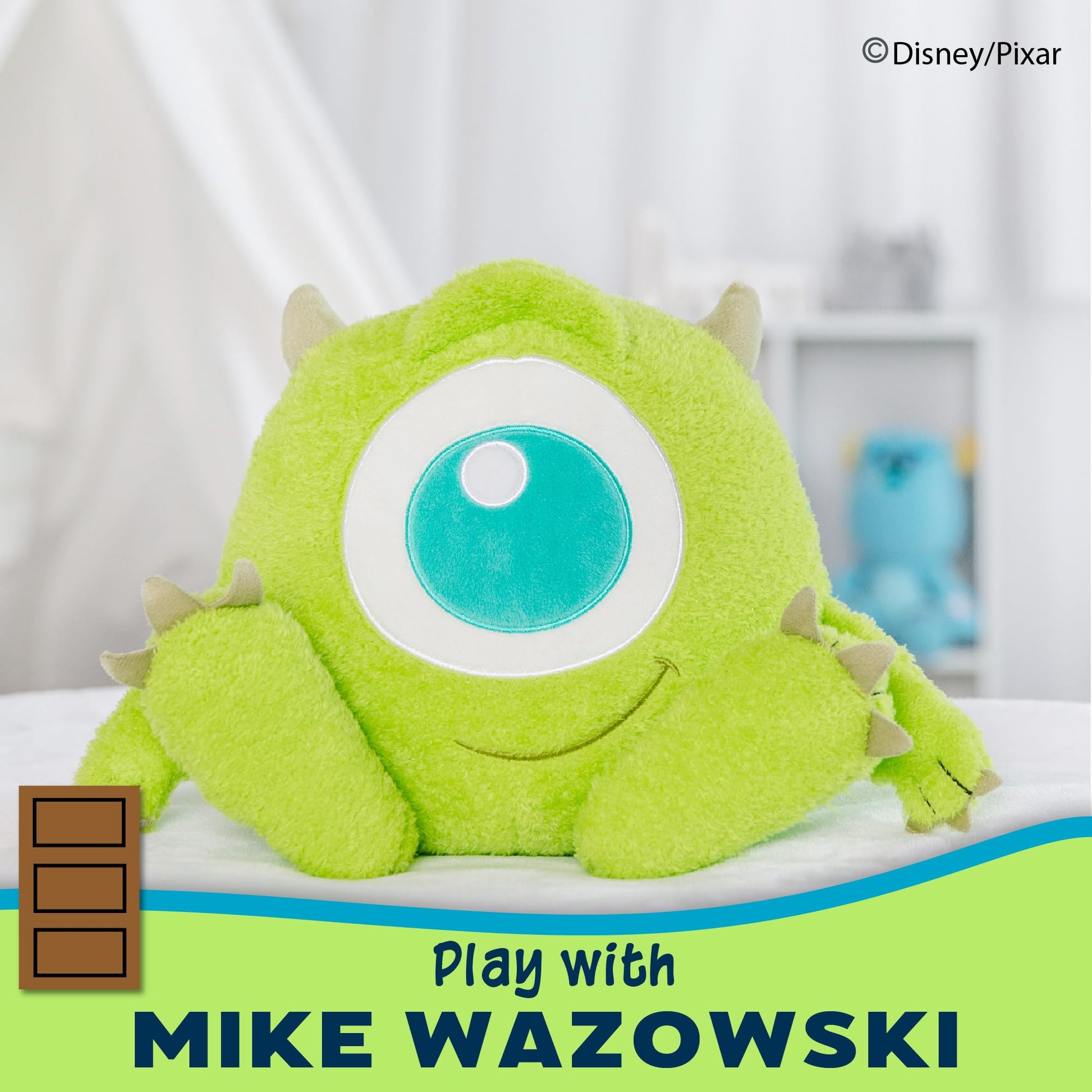Disney Monsters Inc. Mike Wazowski Cuteeze Plush - Cute Cuddle Plushie Gift for Baby and Toddler Boys and Girls - 12 Inches