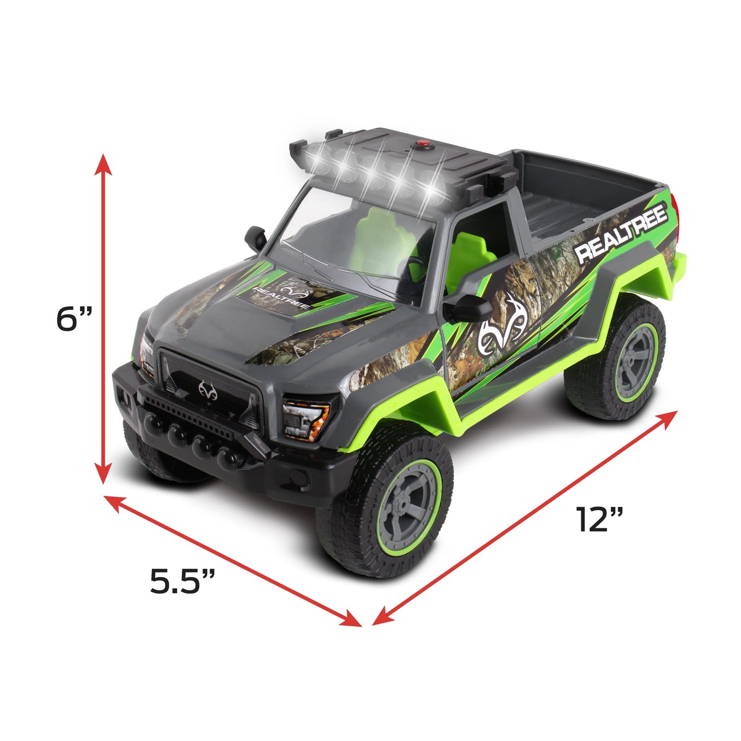 NKOK Realtree 1:18 Scale: Duck Hunting Playset - 6 Piece Friction Powered Lights & Sounds Truck, Realtree Camo, Duck Hunting #21722, Officially