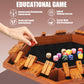 Toidgy 1-6 Players Shut The Box Dice Games, Wooden Board Table Math Game with 16 Dice and Instructions, Classics Close The Box Board Game for Adults