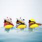 24 Sets Disco Cowboy Rubber Ducks with Scarf Hat and Sunglasses Mini Bath Duck Toys for Birthday Swimming Party Gift Favor Decorations