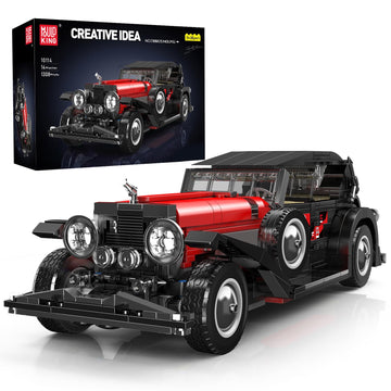 Mould King 10114 Classic Car Building Blocks Model, 1308 Pieces Vintage Car Model Toy, Creative Idea Vehicle Collectible for Adult