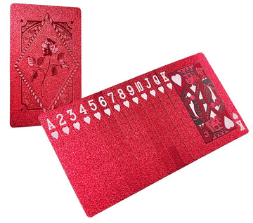2 Deck of Waterproof Poker Cards,Red Playing Cards, Plastic Waterproof Playing Cards, Suitable for Family Gatherings and Outdoor Activities (2 Deck
