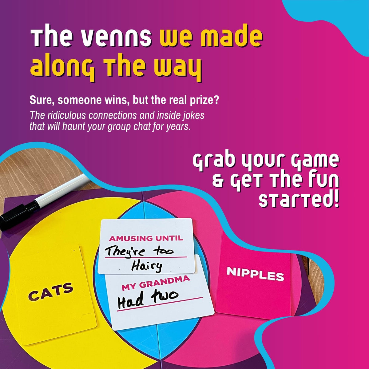 VENNS WITH BENEFITS - Fun Board Game About Venn Diagrams for 3+ Players