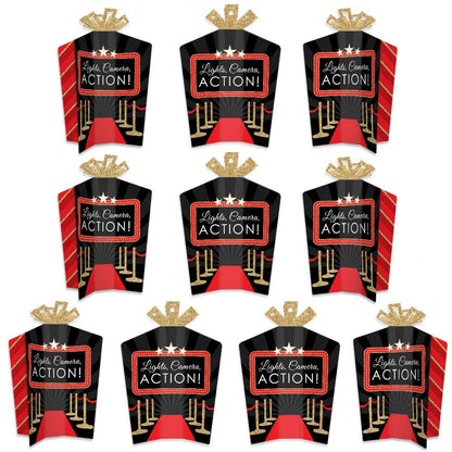 Big Dot of Happiness Red Carpet - Table Decorations - Movie Night Party Fold and Flare Centerpieces - 10 Count