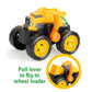 TOMY Monster Treads John Deere Flipper Truck Toy - 2-in-1 Transforming Dump Truck and Loader Toy with Heavy Duty Tires - Kids Construction Toys - Ages