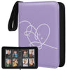 Photocard Binder 4 Pocket with 50 Sleeves up to Hold 400 Cards,Portable Collection Card Ablum for Army Fans Boys and Girls