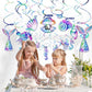 30 Pcs Mermaid Hanging Swirl - Mermaid Party Decorations, Mermaids Parties Supplies for Girls, Ocean Ceiling Streamers for Mermaids Party Favors, Baby