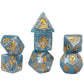 Stranger Things: Adventure Dice - Will - 7pc RPG Set, Blue & Silver Fleck, Gold Icons, Cleric Class, Collectible Roleplaying Game Accessory, Licensed