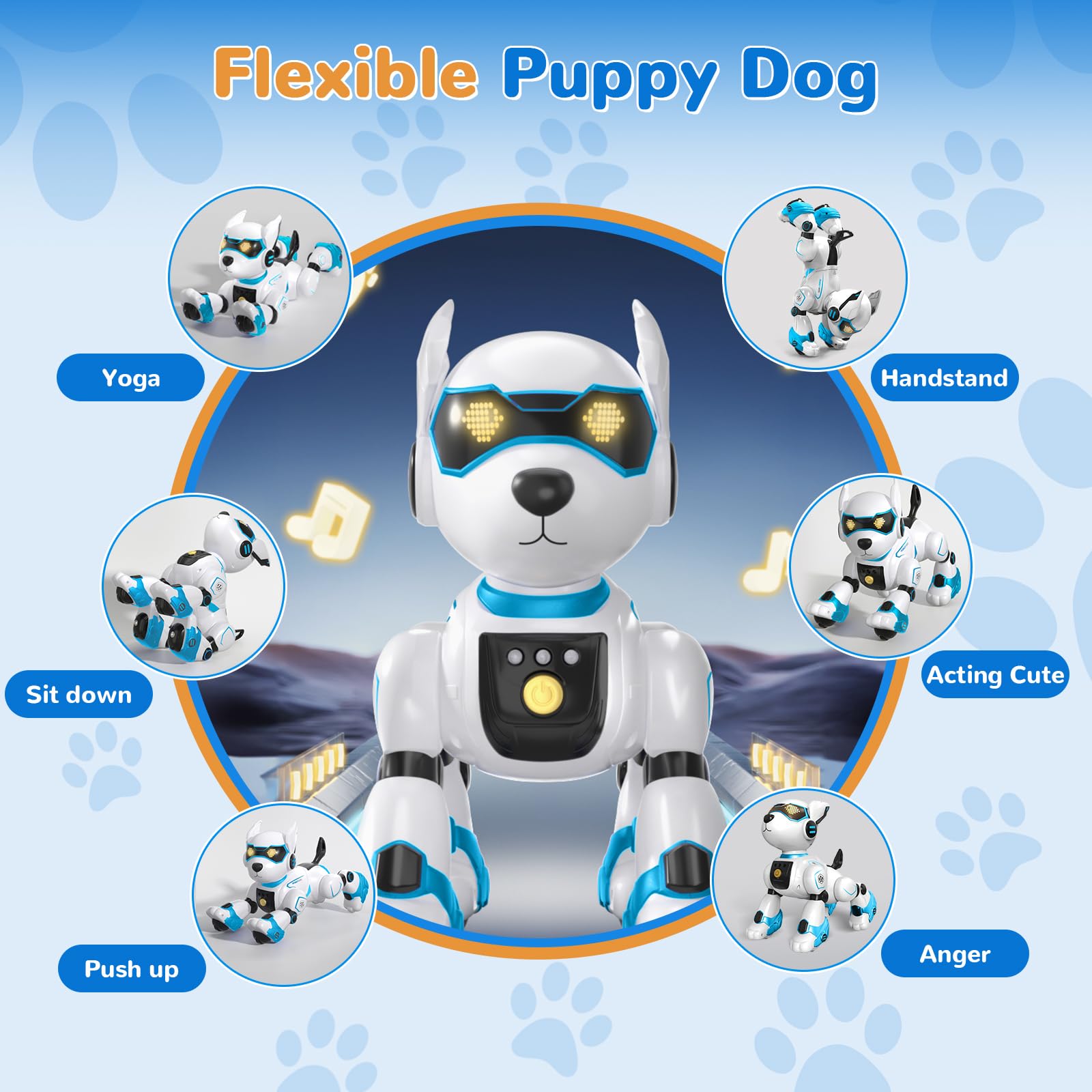 okk Robot Dog for Kids, Remote Control Dog and Touch Voice Interactive, Programmable Robot with lmitation Show, Sing Dance Electronic Pet, Smart