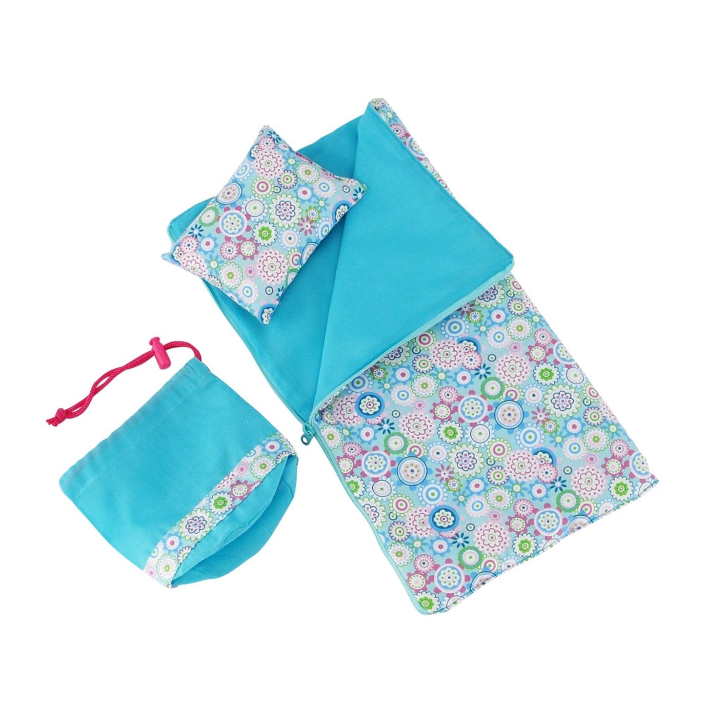 Emily Rose 14 & 14.5 Inch Doll Sleepover Bundle | Snowflake Fleece Pajamas & Reversible Multi-Color Sleeping Bag with Pillow | USA Brand | Gift Boxed