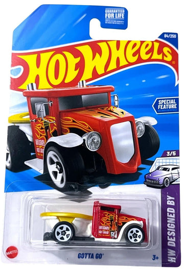 Hot Wheels Gotta Go Die-Cast Car, Red, HW 3/5 Designed By Series, 84/250