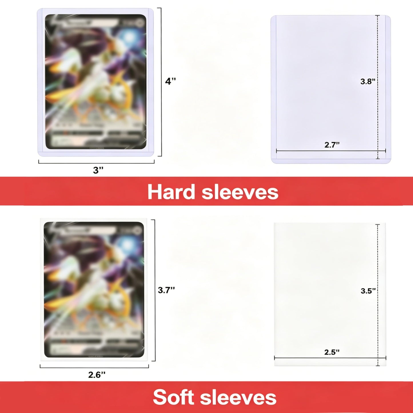 SummitFlare 400 Card Sleeves and Toploaders Bundle - 200 Rigid 3"x4" Toploaders + 200 Soft Penny Sleeves for Magic The Gathering, Sports and Trading