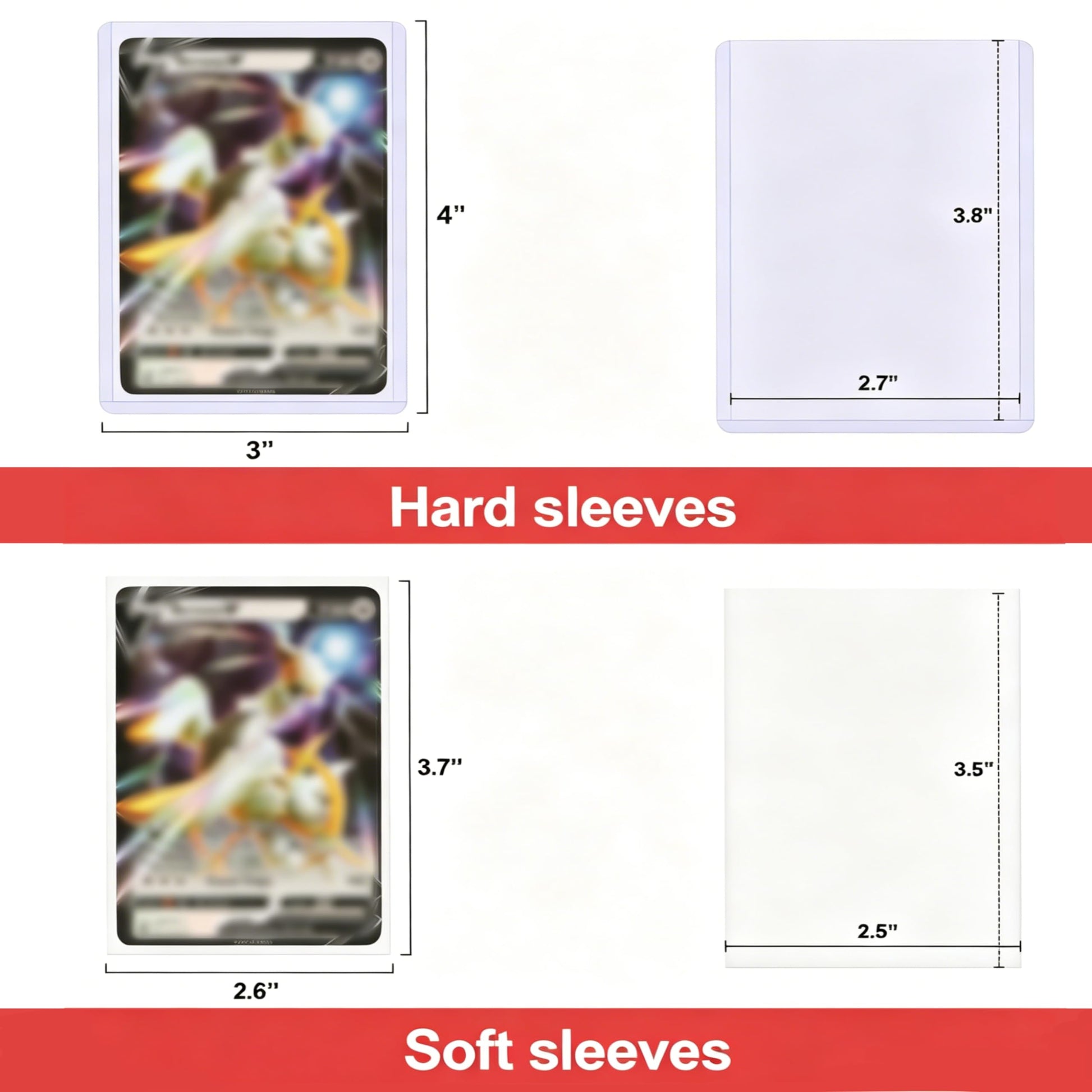 SummitFlare 400 Card Sleeves and Toploaders Bundle - 200 Rigid 3"x4" Toploaders + 200 Soft Penny Sleeves for Magic The Gathering, Sports and Trading