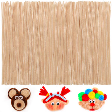 Iooleem 200pcs Skin Color Pipe Cleaners, Chenille Stems, Pipe Cleaners for Crafts, Pipe Cleaner Crafts, Art and Craft Supplies.