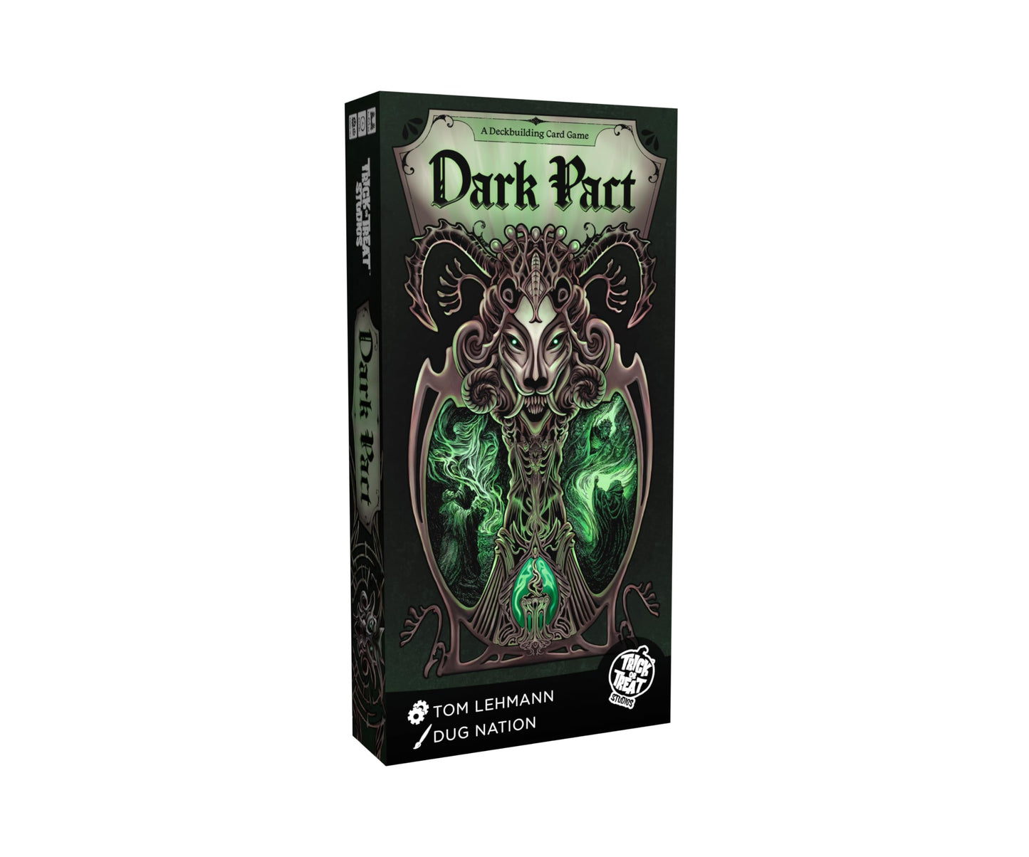Dark Pact by Trick Or Treat Studios | Strategic Deck Building Game from The Designer of Race for the Galaxy, Tom Lehmann | 1-4 Players | Ages 14+