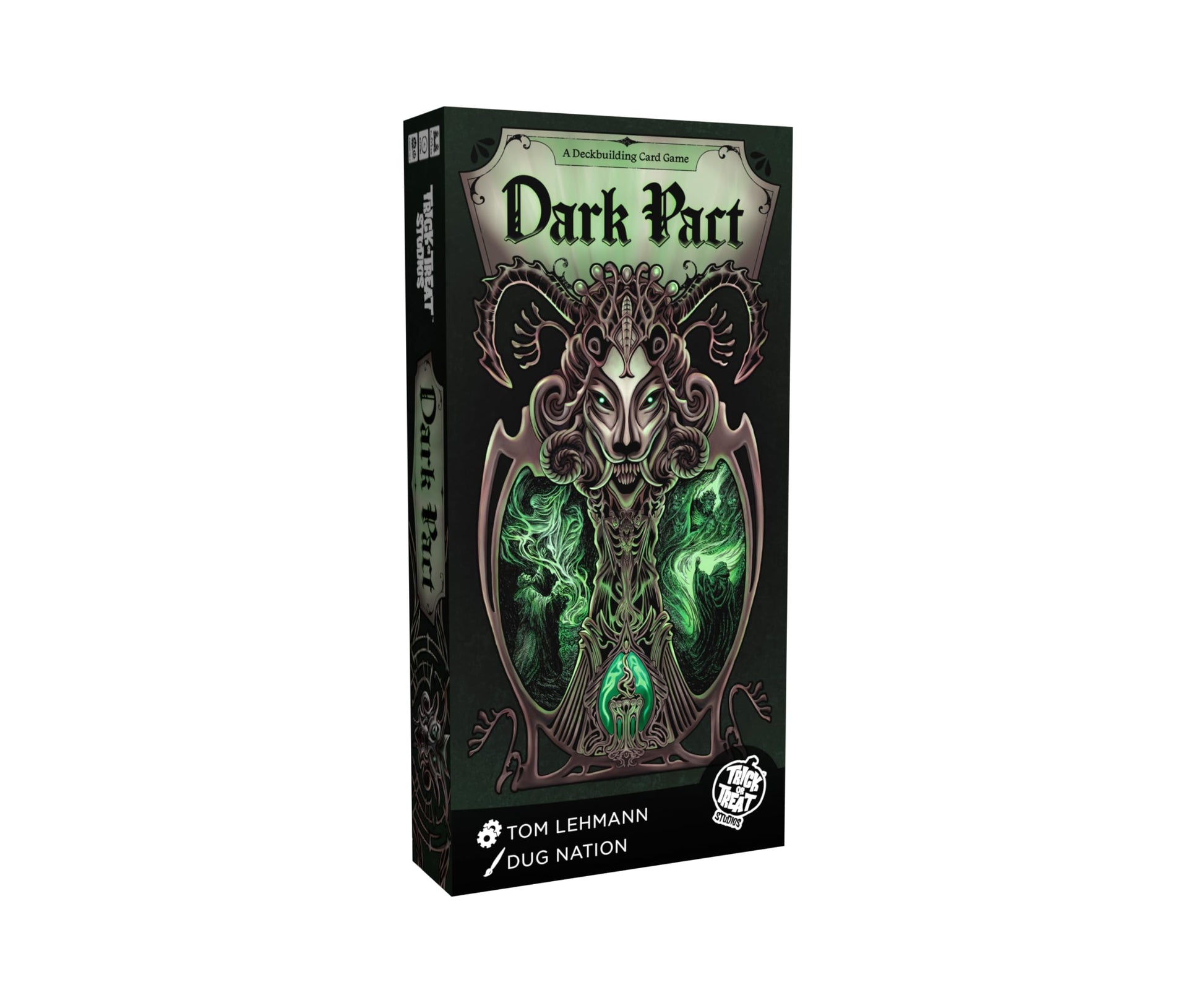 Dark Pact by Trick Or Treat Studios | Strategic Deck Building Game from The Designer of Race for the Galaxy, Tom Lehmann | 1-4 Players | Ages 14+