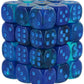 Chessex Dice Set - 12mm Gemini: Blue/Light Blue Luminary Dice Block - Dungeons and Dragons D&D DND TTRPG Dice - Includes 36 Dice - D6