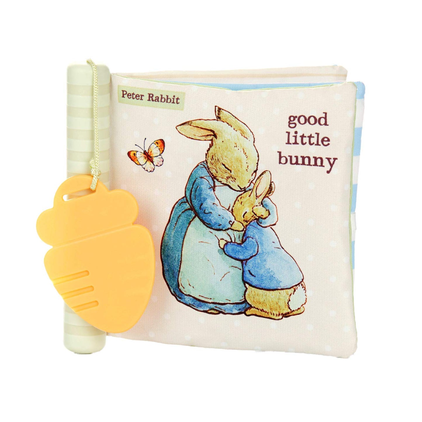 Beatrix Potter Peter Rabbit Soft Teether Book with Sensory Spine and Carrot Toy