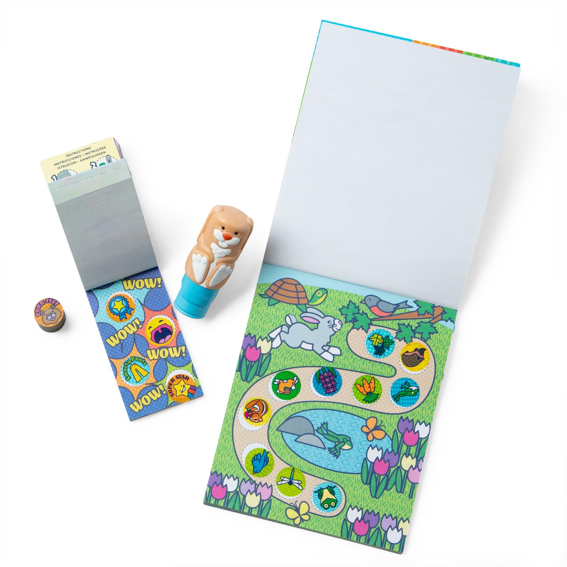 Melissa & Doug Sticker Wow!™ Bunny Bundle: 24-Page Activity Pad, Stamper, 500 Stickers, Mini Pad, Arts and Crafts Fidget Toy Collectible Character