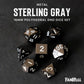 FanRoll 16mm Metal Polyhedral DND Dice Set: Sterling Gray, Role Playing Game Dice for Dungeons and Dragons