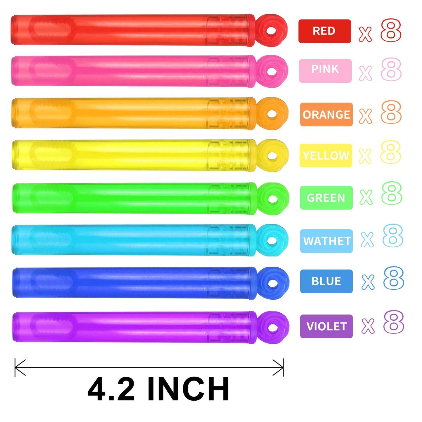 64 Pack Mini Bubble Wands Party Favors, Neon Bulk Birthday Treats for Kids