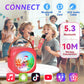 Karaoke Machine for Kids with 2 Wireless Microphones,Girls Speaker with Christmas Colorful LED Lights,Birthday Gift for 3-12 Years Old,Portable Toys