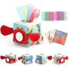 Soft Fabric Tissue Box Toy for 6-12 Months Baby - Sensory Development Toy for Tummy Time, Crinkle Paper & Safety Mirror (Infant Sensory Toy)