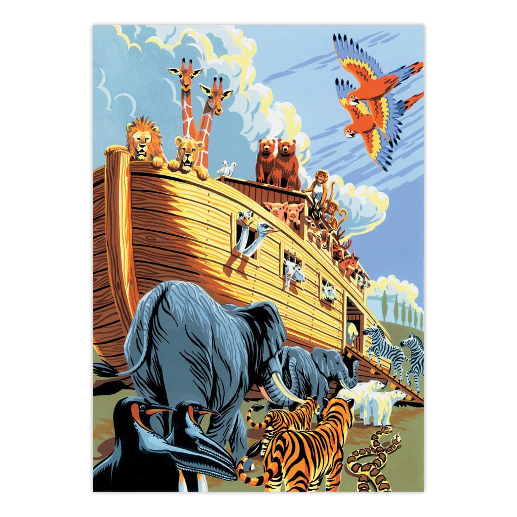 ROYAL BRUSH MANUFACTURING Junior Small Paint By Number Kit 8.75"X11.75" - Noah's Ark