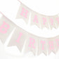 Pink Happy Birthday Banner Sign, Burlap Pink Happy Birthday Party Decorations for Girls Women