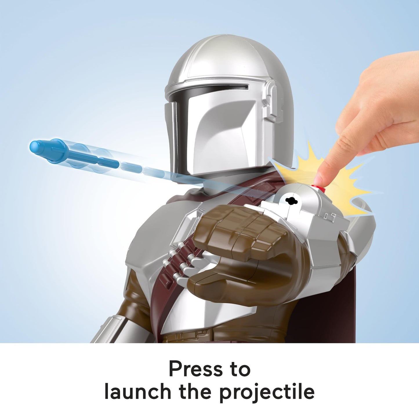 Fisher-Price Imaginext Star Wars Toy The Mandalorian XXL Figure, 16+ Inch Tall Poseable Character with Launcher for Kids Ages 3+ Years