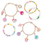 Make It Real: Sweet Spin Carnival Lip Gloss Bracelets - 104pc, DIY Jewelry Craft Kit, Design 5 Charm Chain Bracelets, Strawberry-Scented Gloss, Kid 8+