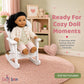 Emily Rose 18" Doll Adirondack Rocking Chair - Pink Wooden Heart-Back Design Furniture with Smooth Rocking Motion - USA Brand - Compatible