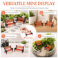 Miniature Park Bench Set 2-Pack - 1:16 Scale Brown Garden Seats with Realistic Detailing, Tiny Park Benches for Dollhouse and Fairy Garden