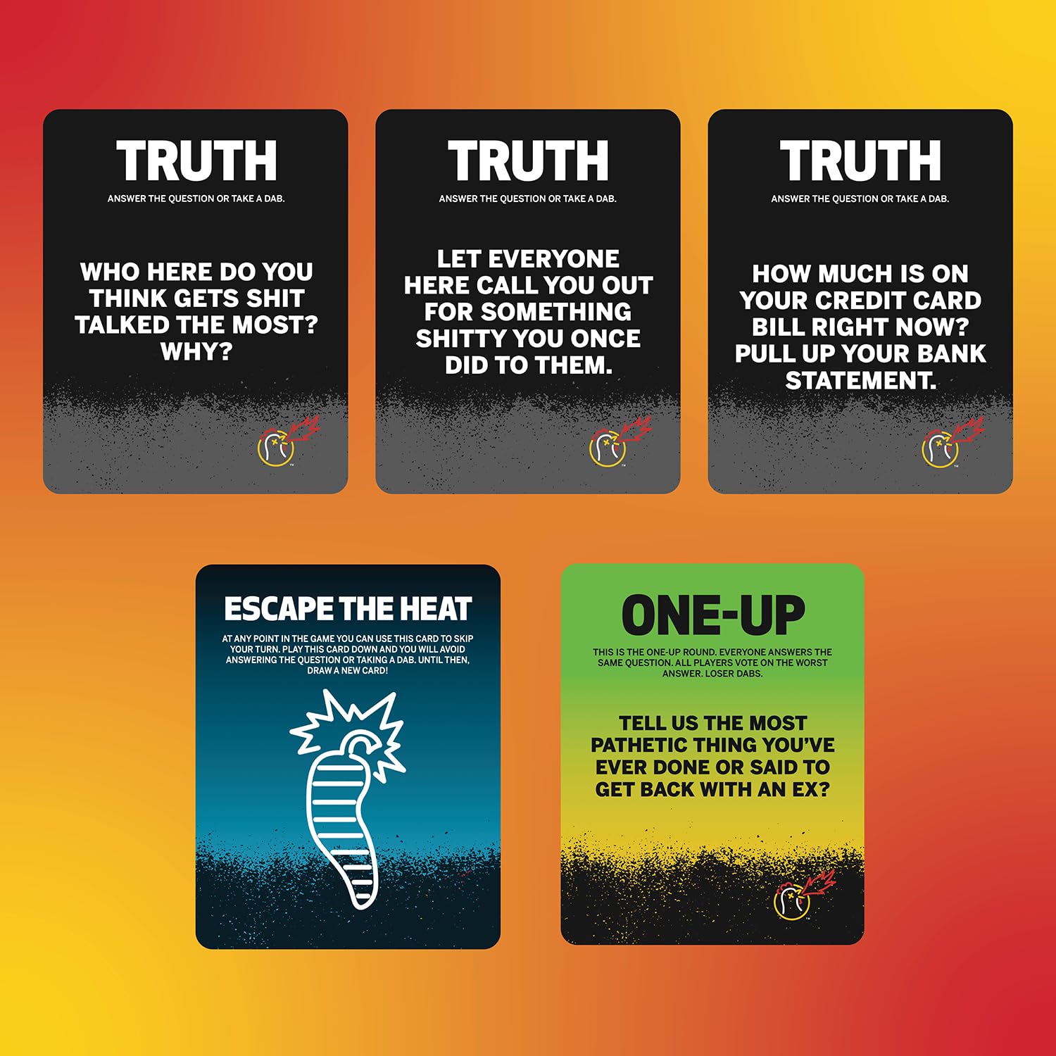 Wilder Games Hot Ones Truth or Dab The Game - Hot Sauce Included (Ages 17+)