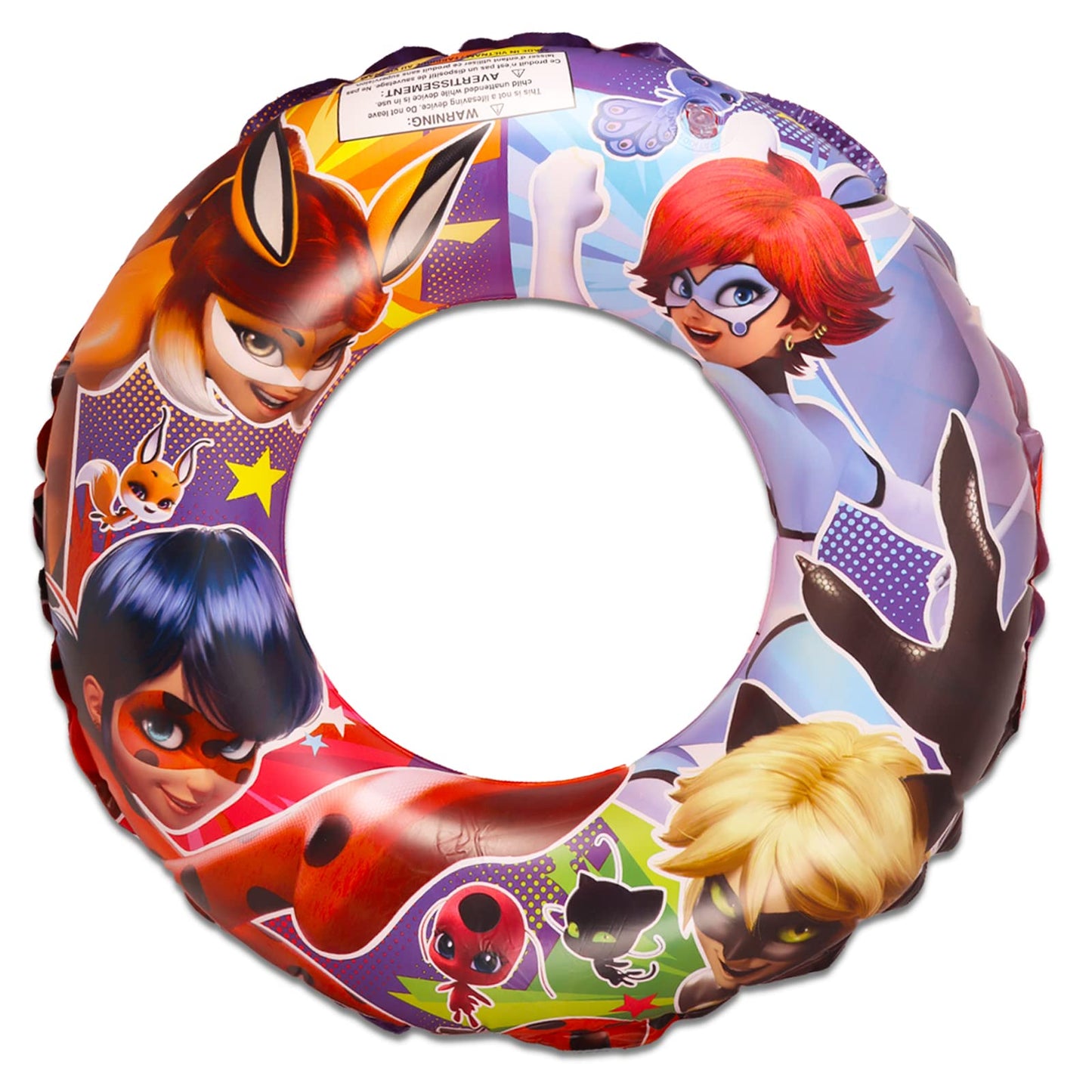 Miraculous Ladybug Pool Toys Set - 5 Pc Miraculous Ladybug Beach Bundle with Beach Ball, Swim Ring, Water Blaster, Stickers and More