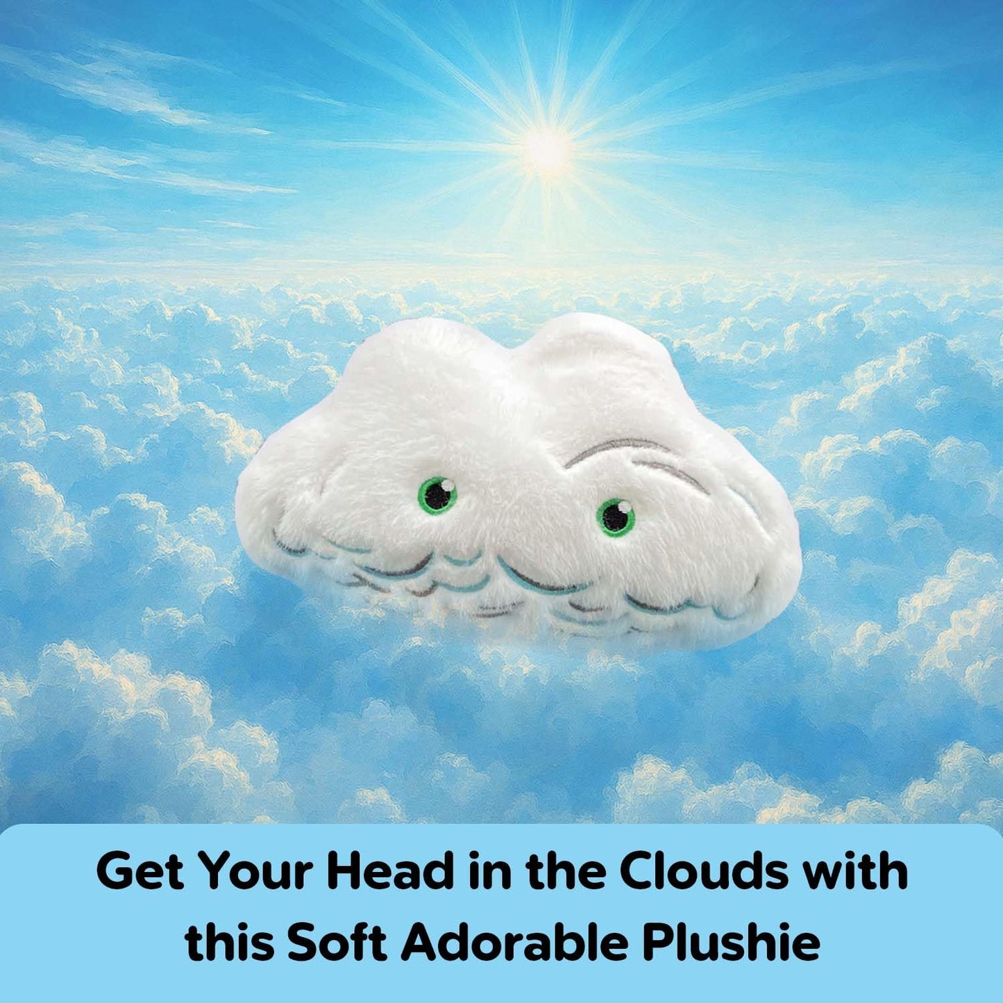 Thunderheads Cumulus Cloud Plushie, Weather-Inspired Soft Collectible with Fun Fact Card for Earth Education, Eco-Conscious Science Gift for Families