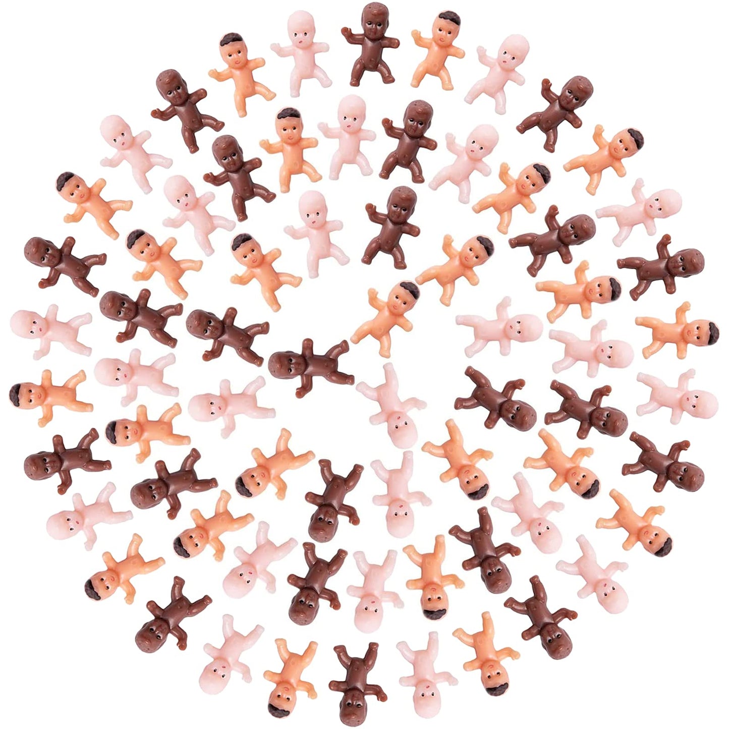 JUXINGDAZYF 180 Pieces Mini Plastic Babies 1 Inch Baby Doll for Baby Shower Party Favors, Ice Cube Game, Party Decorations, Baby Bathing and Crafting