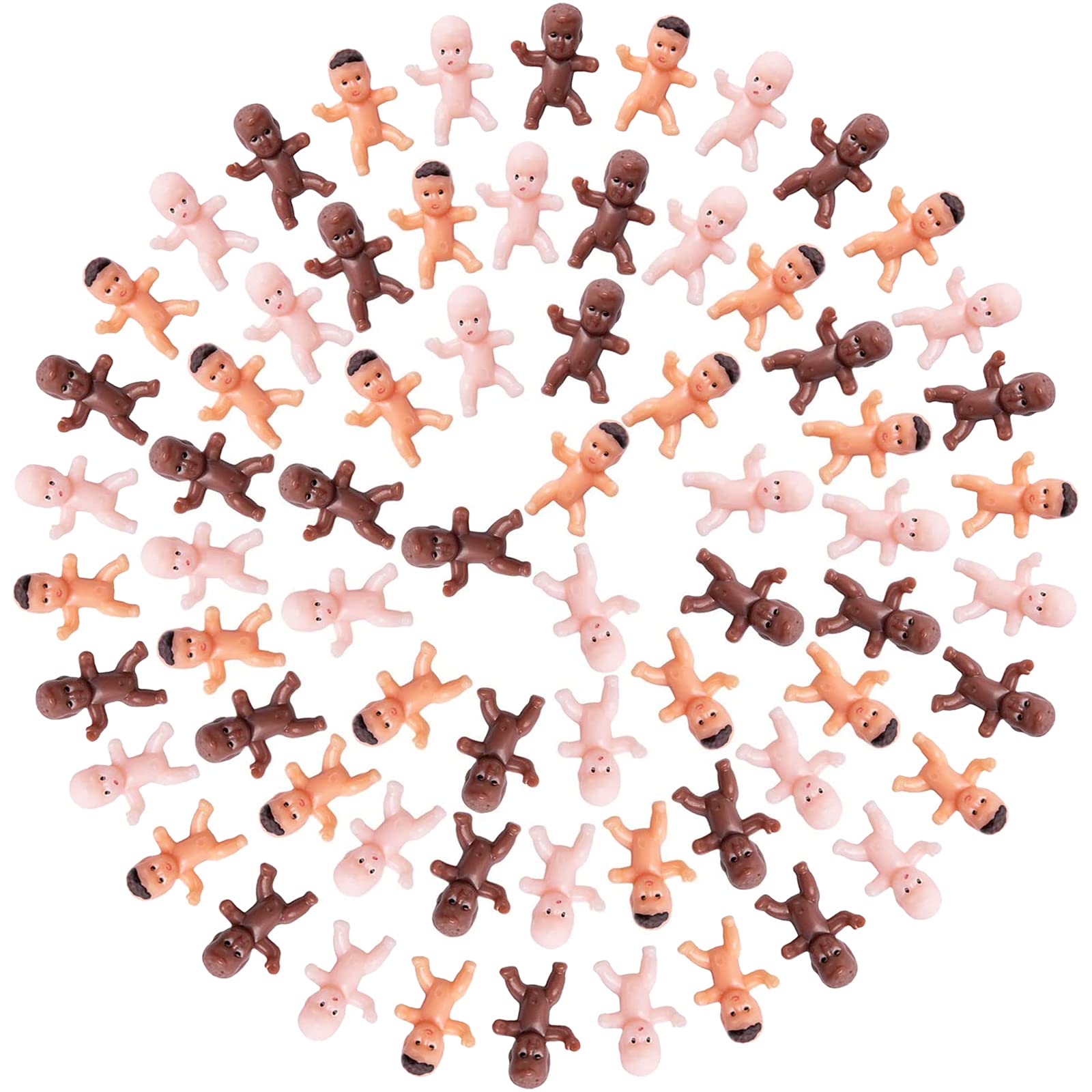 JUXINGDAZYF 180 Pieces Mini Plastic Babies 1 Inch Baby Doll for Baby Shower Party Favors, Ice Cube Game, Party Decorations, Baby Bathing and Crafting