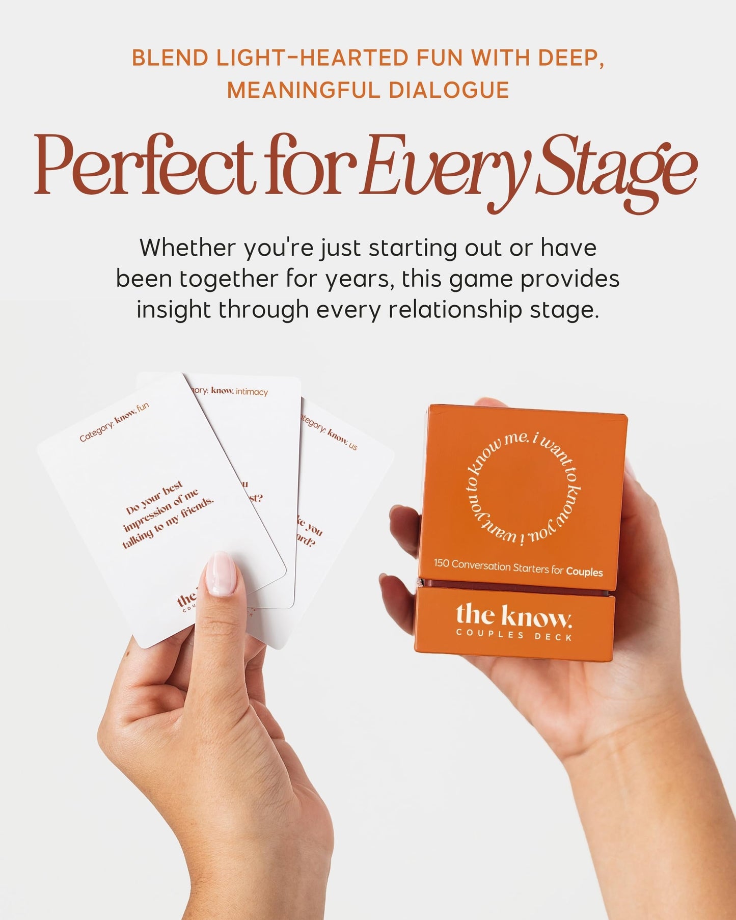 The Know Collection Couples Deck, 150 Thoughtful Conversation Starters and Questions for Date Night, Fun Card Game for Couples, Anniversary