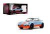 Jada Pink Slips 1973 Porsche 911 RSR - 1:18 Scale Diecast Model with Gulf Livery, Opening Doors and Working Steering - for Collectors and Enthusiasts
