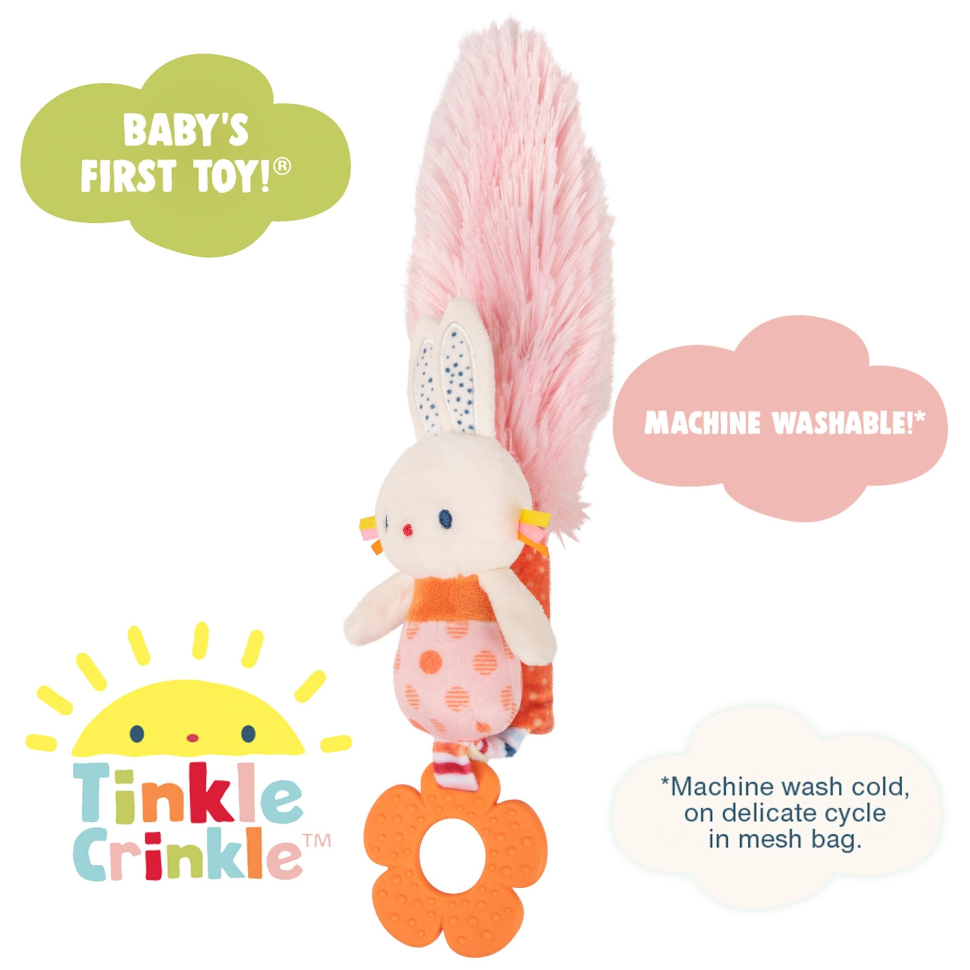 GUND Baby Tinkle Crinkle Play Together Bunny 12” Sensory Toy for Babies