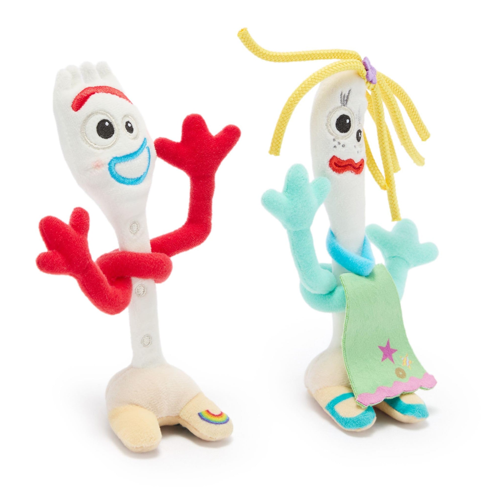Disney Store Official Forky & Karen Beverly Magnetic Shoulder Plush Set - This Quirky Duo Includes a Magnetic Pad & Soft, Fuzzy Fabrics - Forky