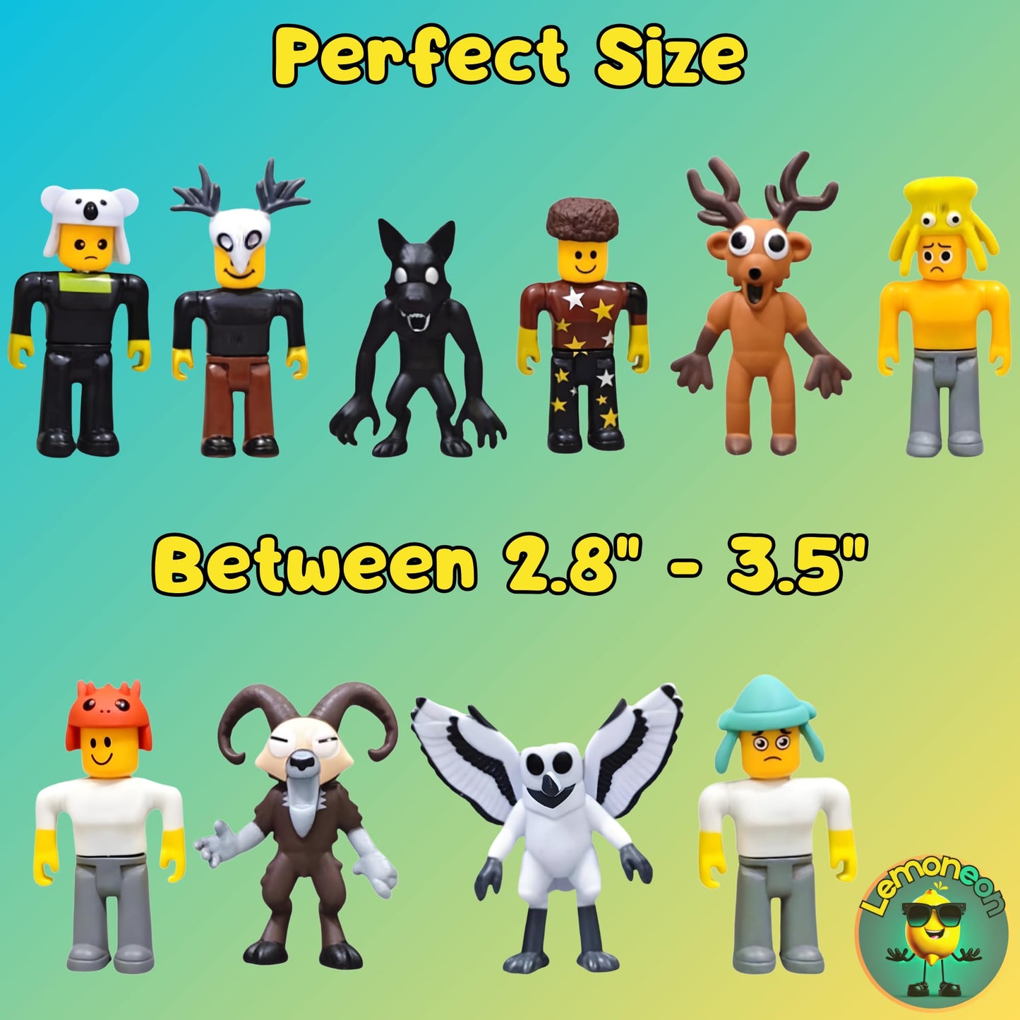 Lemoneon Action Figures Toys 10 Pcs - Deer Owl Wolf Ram and Others - Collection for Video Game Fans