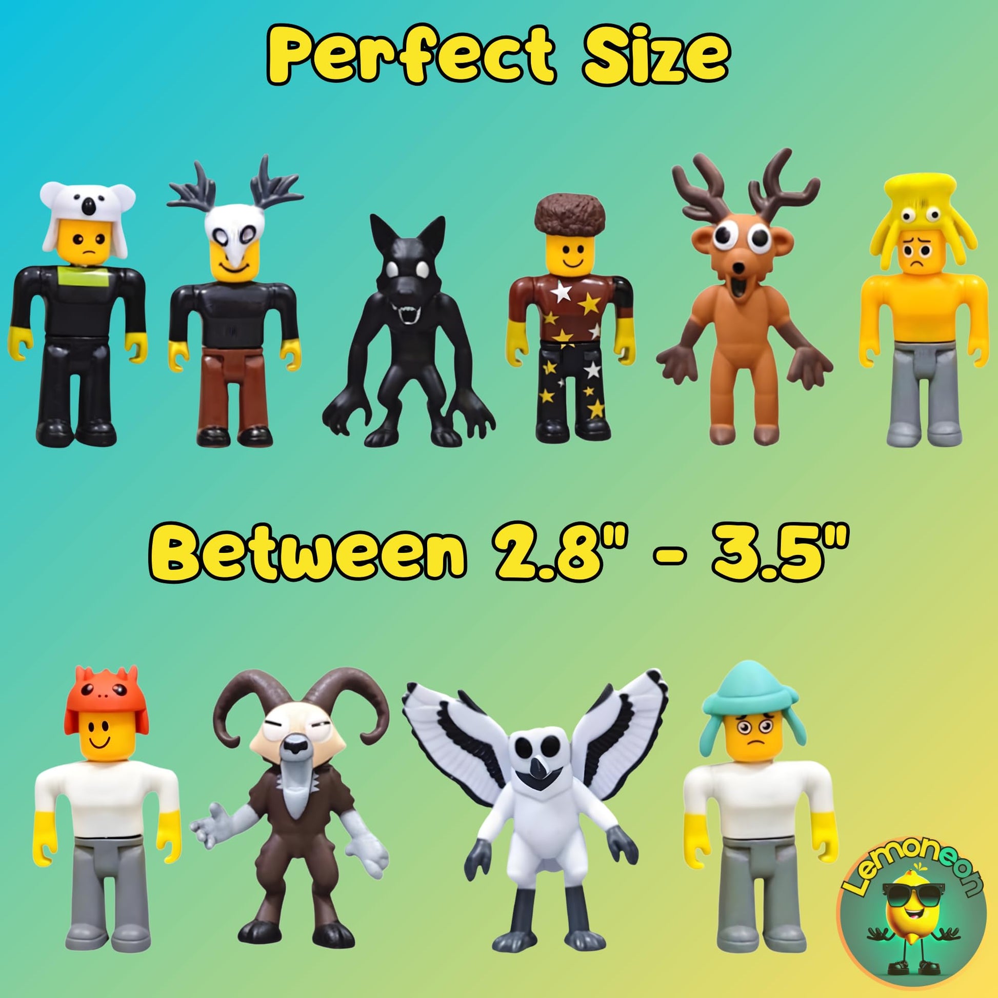 Lemoneon Action Figures Toys 10 Pcs - Deer Owl Wolf Ram and Others - Collection for Video Game Fans