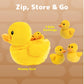 PREXTEX Plush Duck Toys Stuffed Animal with 5 Ducks Baby Stuffed Animals - Big Duck Zippers 5 Little Plush Baby Ducklings - Toys for Kids 3-5